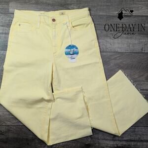 AG Adriano Goldschmied The Etta Wide Leg Crop Jeans Yellow NWT Size 4 (27)